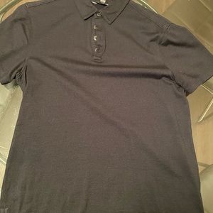 John Varvatos Collection Black Silk/Cotton Polo size medium slim fit